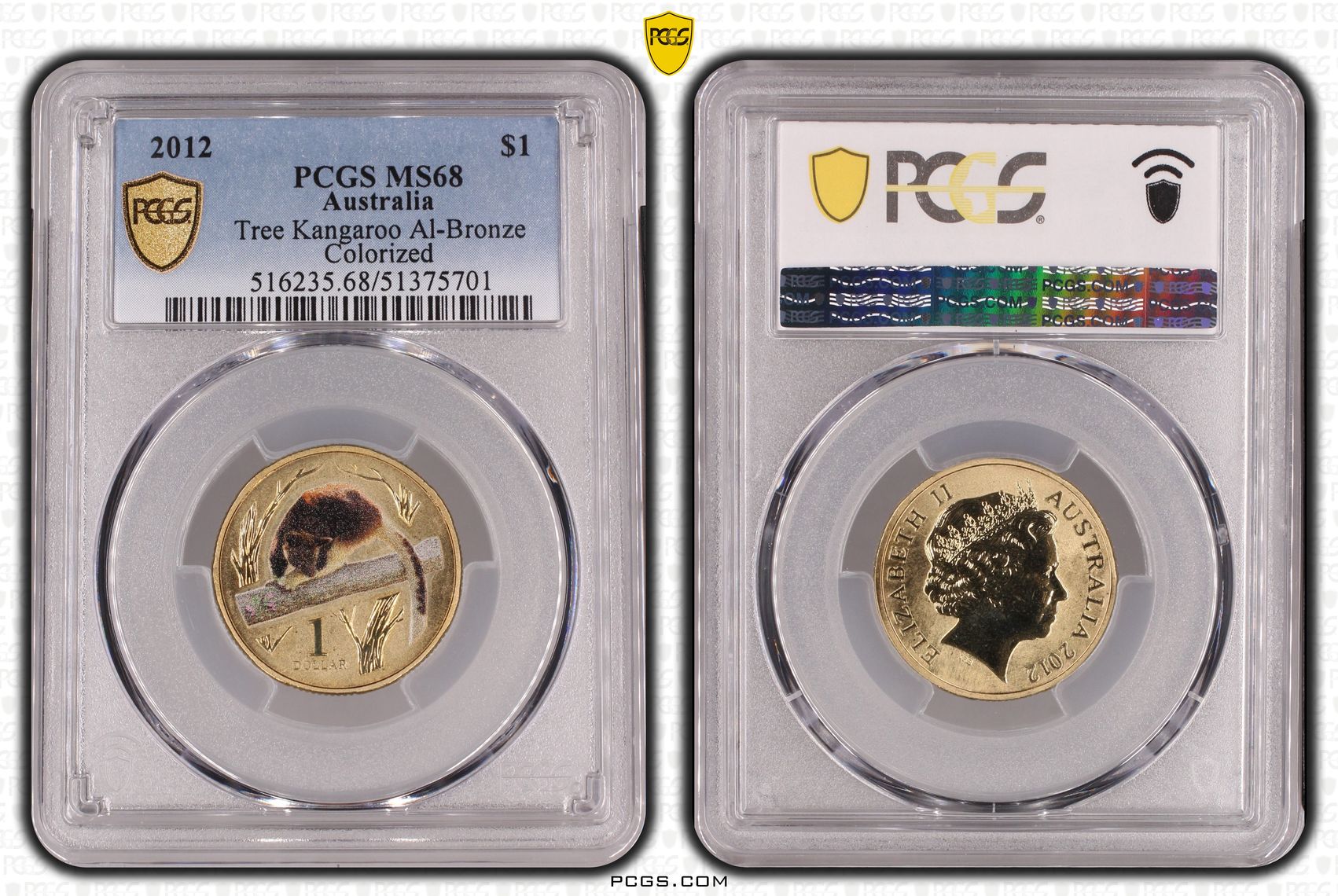Tree Kangaroo Al-Bronze, One Dollar, 2012, PCGS MS68