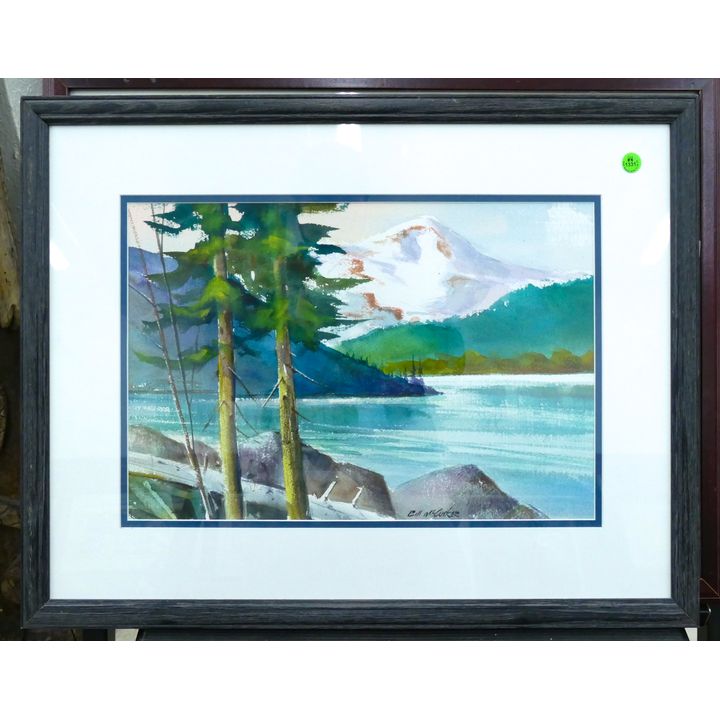 Bill McCusker ''Rainier Landscape'' Watercolor Framed 20''x26''