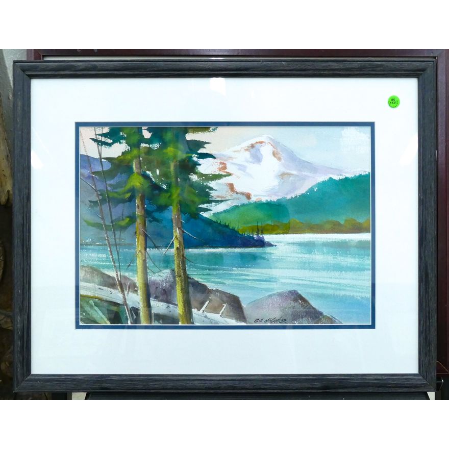 Bill McCusker ''Rainier Landscape'' Watercolor Framed 20''x26''