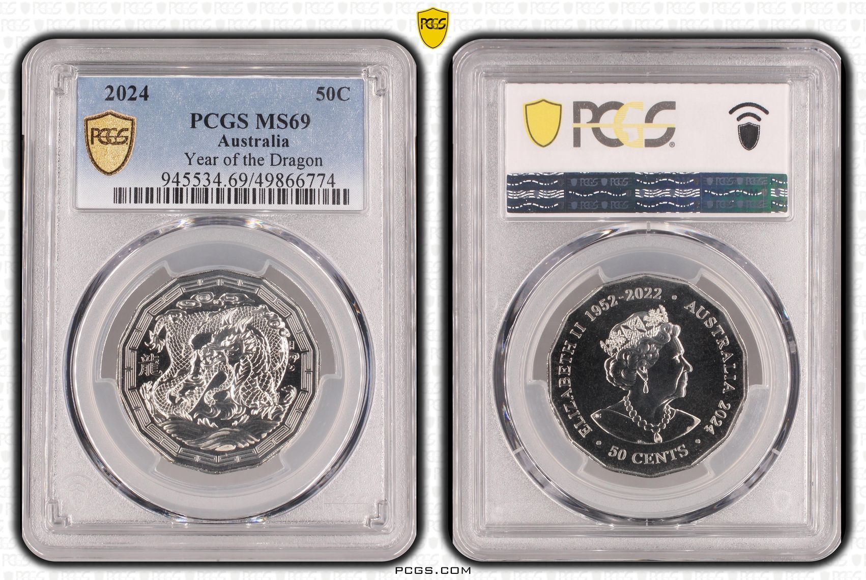 Year of the Dragon , Fifty Cent, 2024, PCGS MS69
