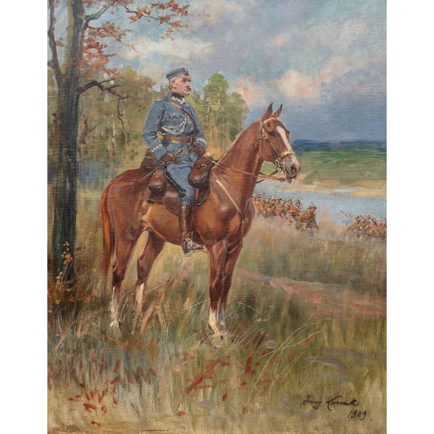 Jerzy Kossak | Marszałek Józef Piłsudski na Kasztance, 1929 r.
