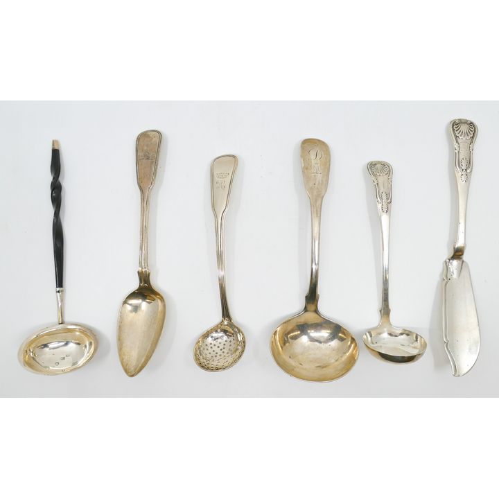 6pc Georgian Silver Serving Pieces Toddy Ladle etc. - 230 Grams TW