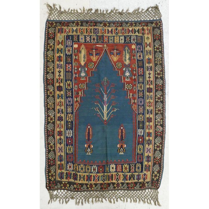 Antique Turkish Erzurum Prayer Kilim Rug