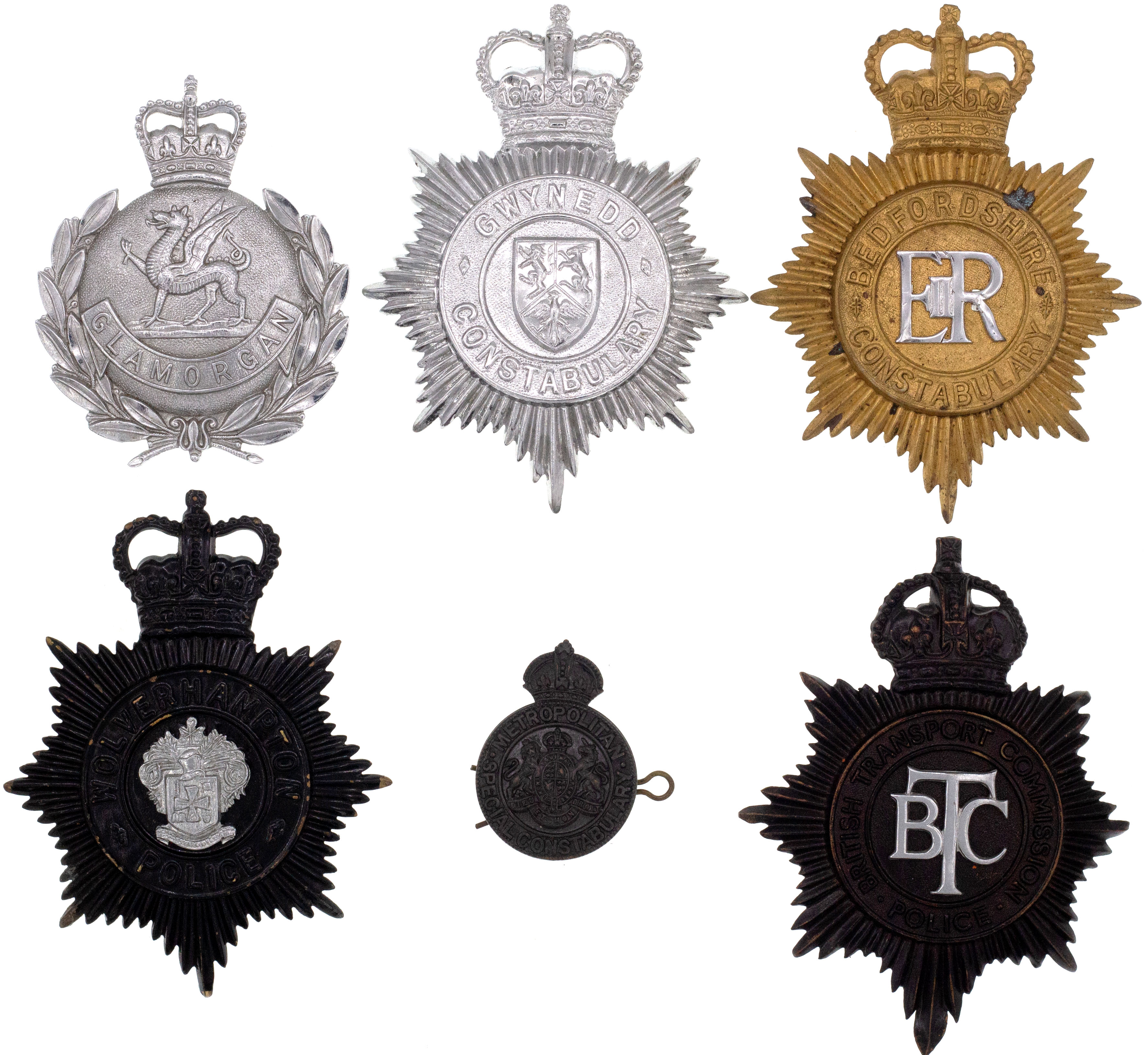World, Police Helmet Badges, 1940 - 1990, VGC