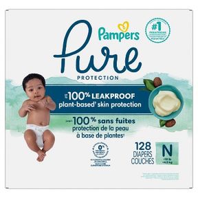 PAMPERS PURE PROTECTION DIAPERS PACK - SIZE 0 - 128CT