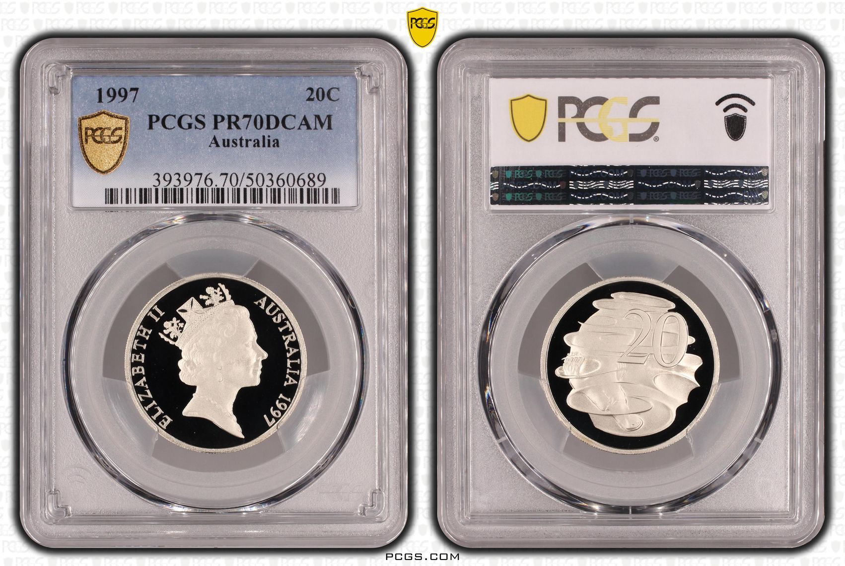 POP 14/0, Twenty Cent, 1997, PCGS PR70DCAM
