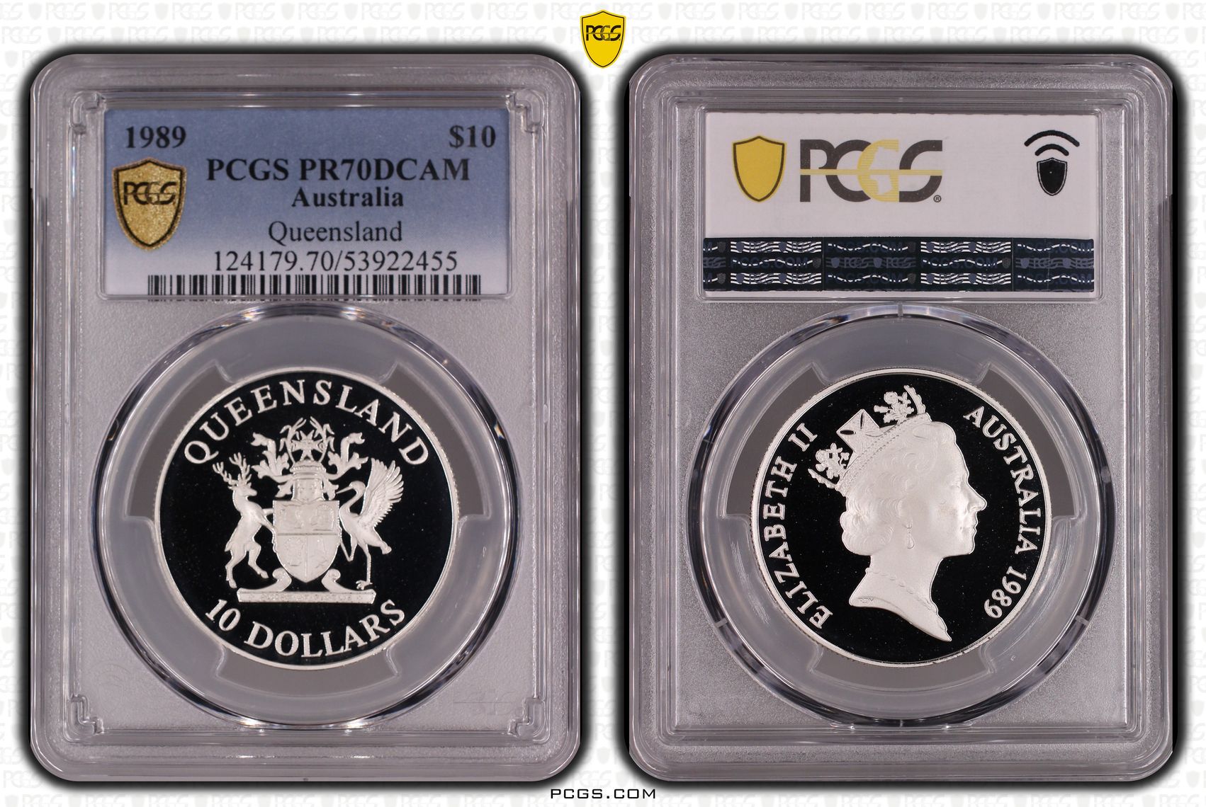 Queensland, 15/0, Ten Dollar, 1989, PCGS PR70DCAM
