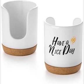 CERAMIC BATHROOM CUP HOLDER - GIFTS FOR WOMEN, MOM, WIFE, FRIEND, HUSBAND - HAPPY BIRTHDAY, CHRISTMAS, FATHER'S MOTHER'S DAY GIFTS