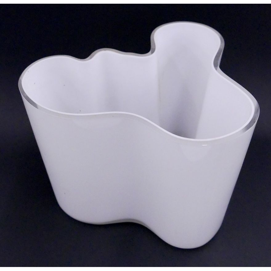Alvar Aalto Iittala White Glass Savoy Vase- 6.5''