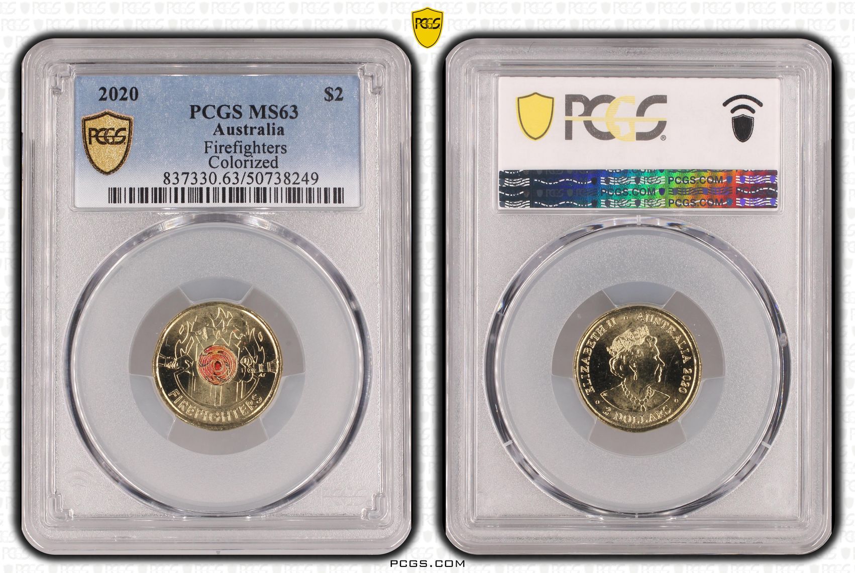 Firefighters Colorized , Two Dollar, 2020, PCGS MS63