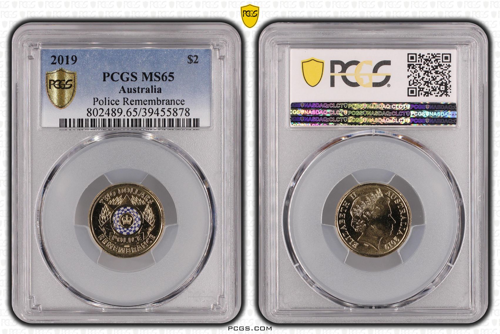 Police Remembrance Colorized, Two Dollar, 2019, PCGS MS65
