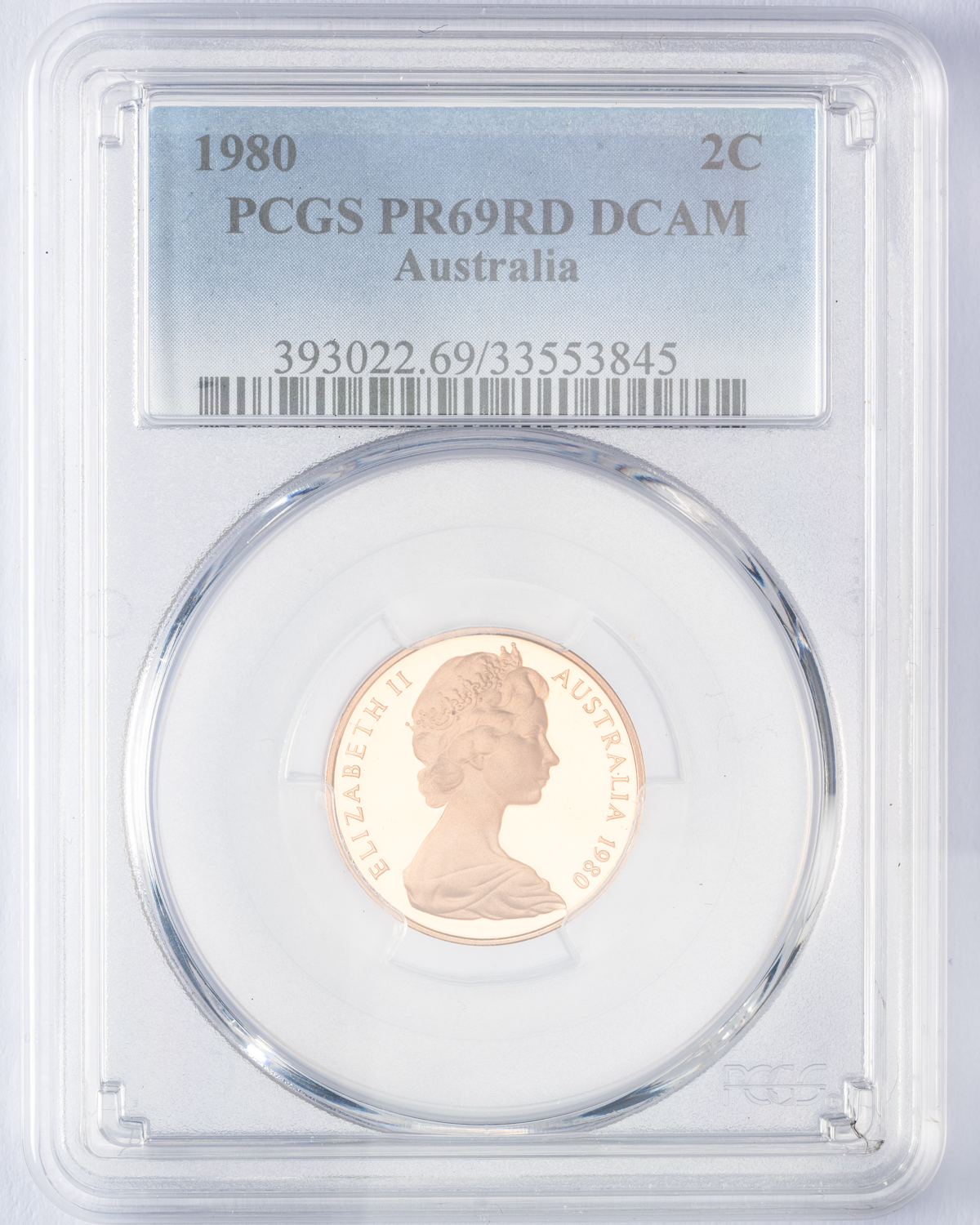 Elizabeth II, Two Cent, 1980, PCGS PR69DCAM