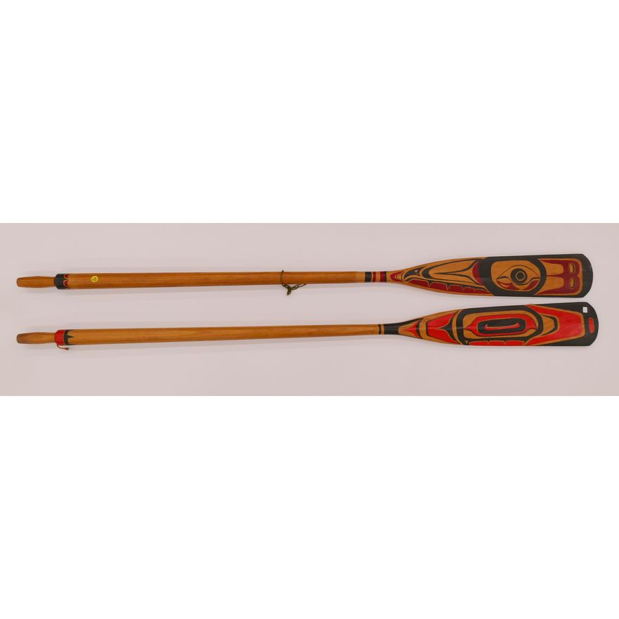 2pc Tina Garcia NW Coast Style Painted Canoe Paddles- 66'' (JM)