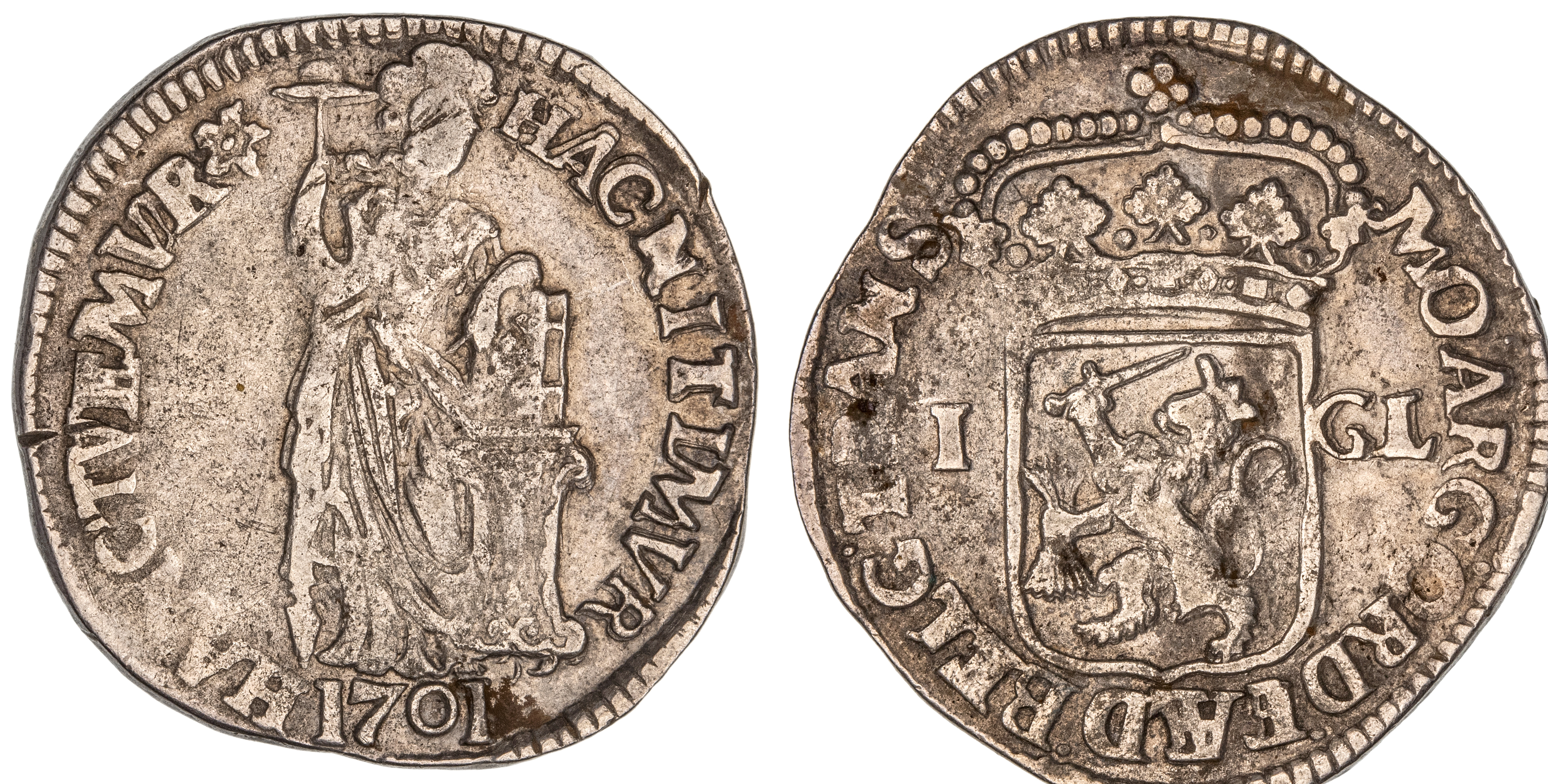 Netherlands, Holland, Gulden, 1701, Fine