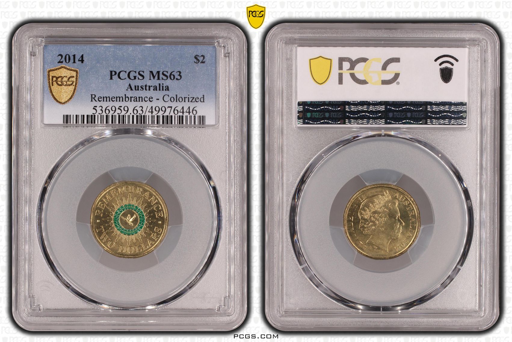 Remembrance - Colorized, Two Dollar, 2014, PCGS MS63