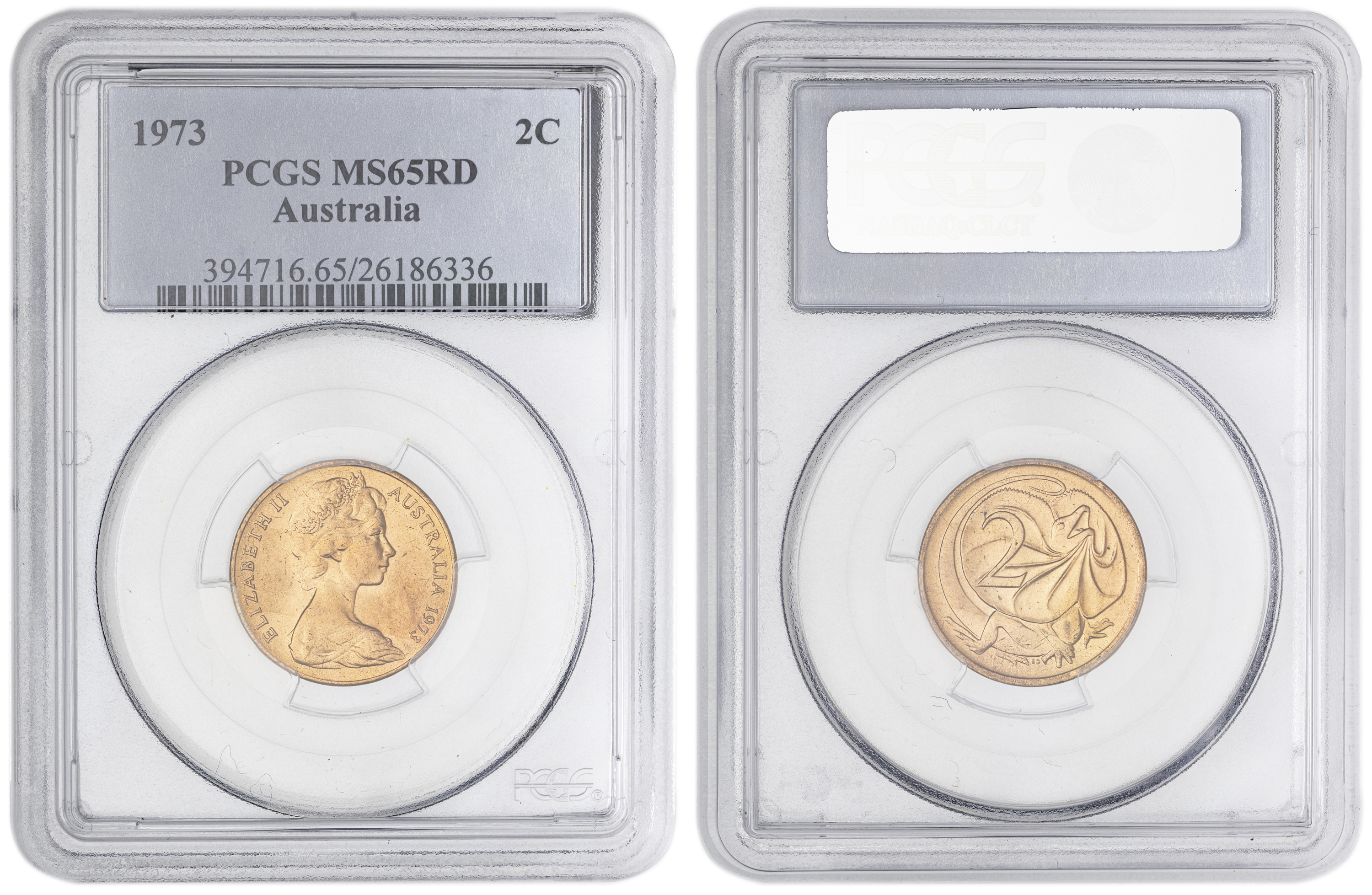 Two Cent, 1973, PCGS MS65RD