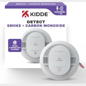 1 PACK KIDDE HARDWIRED SMOKE & CARBON MONOXIDE DETECTOR, AA BATTERY BACKUP SMOKE ALARM, INTERCONNECTABLE, LED WARNING LIGHT INDICA