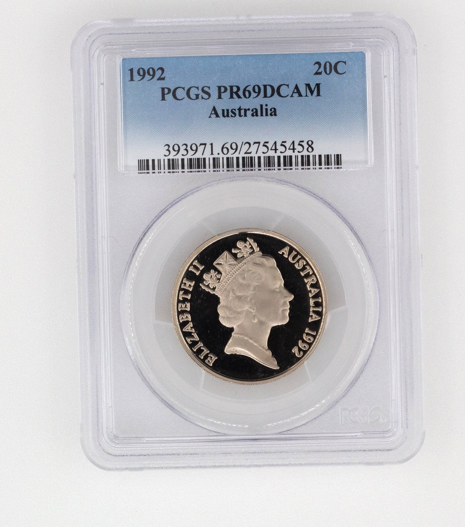 Elizabeth II, Twenty Cent, PR69DCAM , 1992