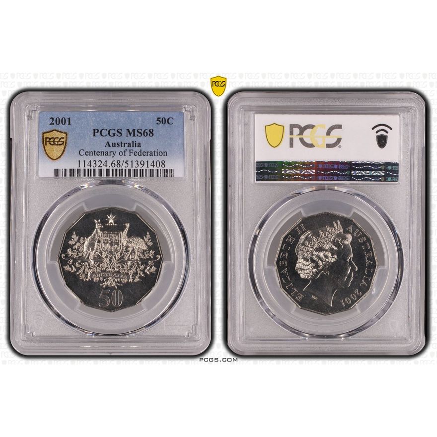 Centenary of Federation, POP 5/0, Fifty Cent, 2001, PCGS MS68