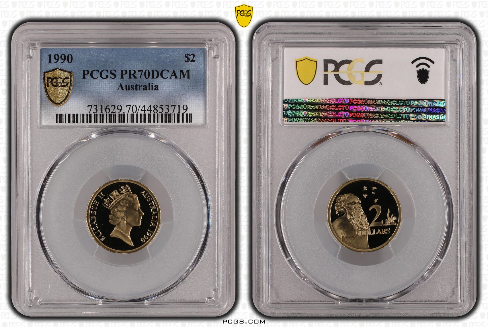 1990 Australian Two Dollar, $2 Proof PCGS - PR70DCAM POP 23/0 -719