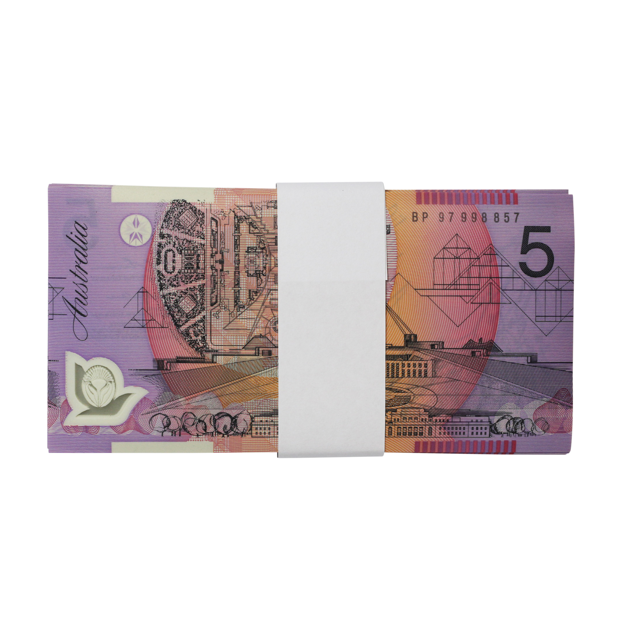 2137. · Bundle, MacFarlane/Evans, Five Dollars,  1997, UNC