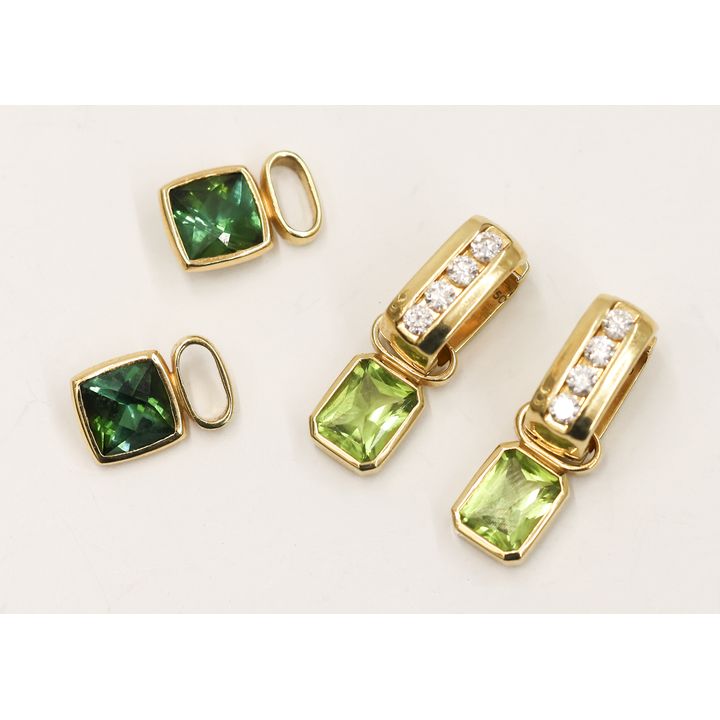 Pair Turgeon Raine 18k Diamond Earrings with Enhancers