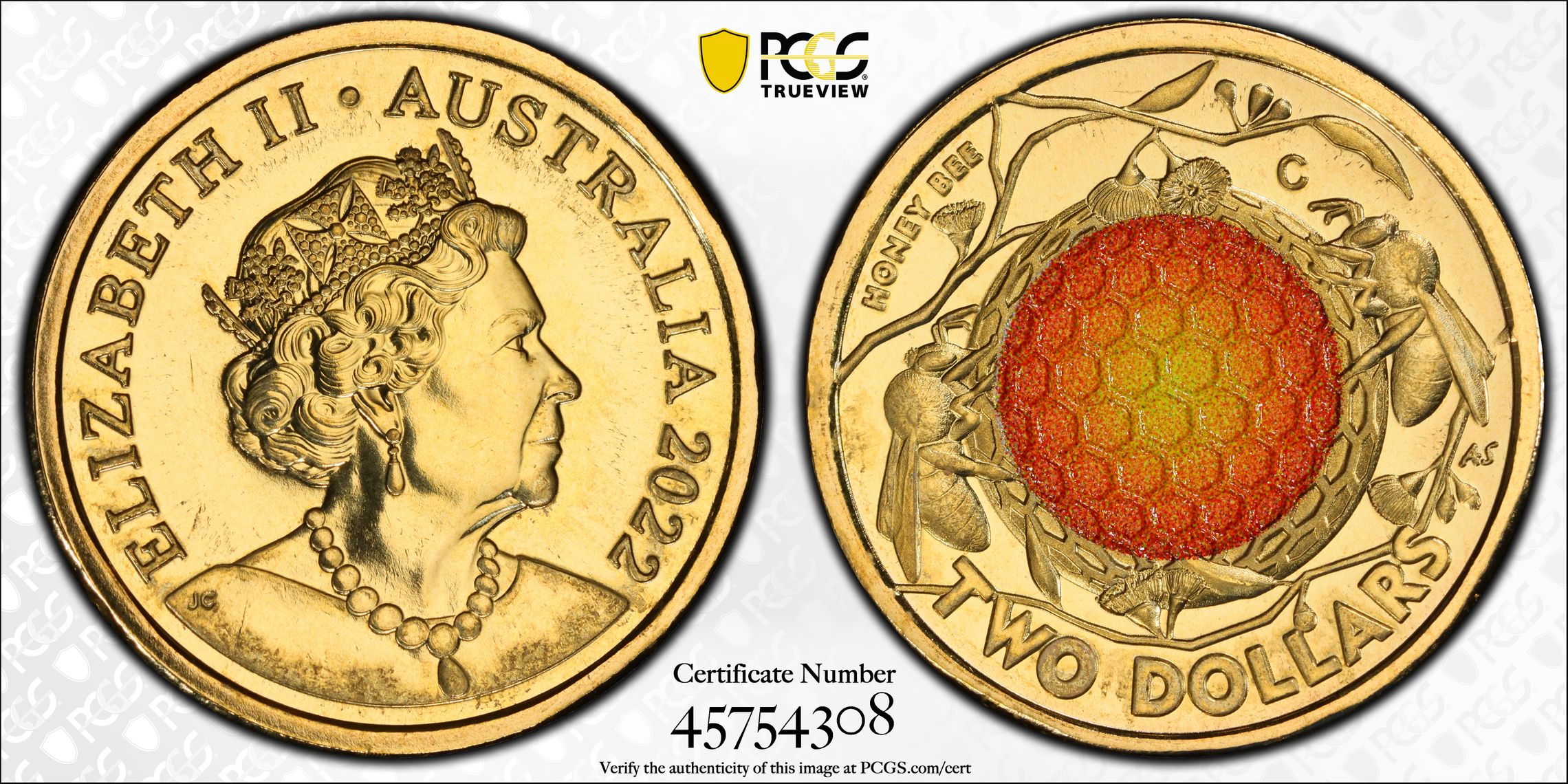 Honey Bee, Two Dollar, 2022-C, PCGS MS68