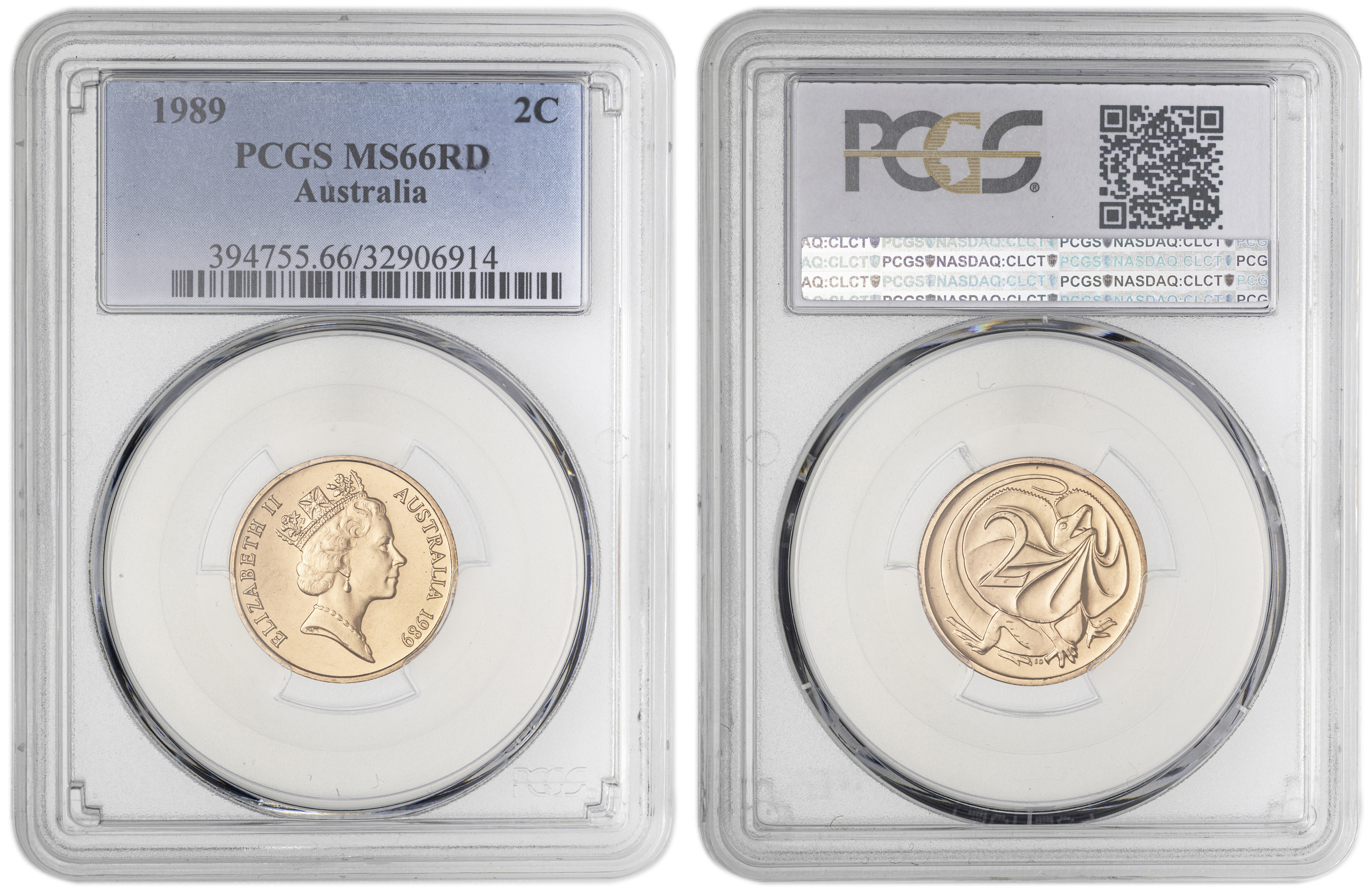 Two Cent, 1989, PCGS MS66RD
