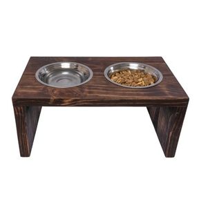 Raised Pet Feeder Perfect For Larger Dogs With 2 Stainless Steel Bowls |