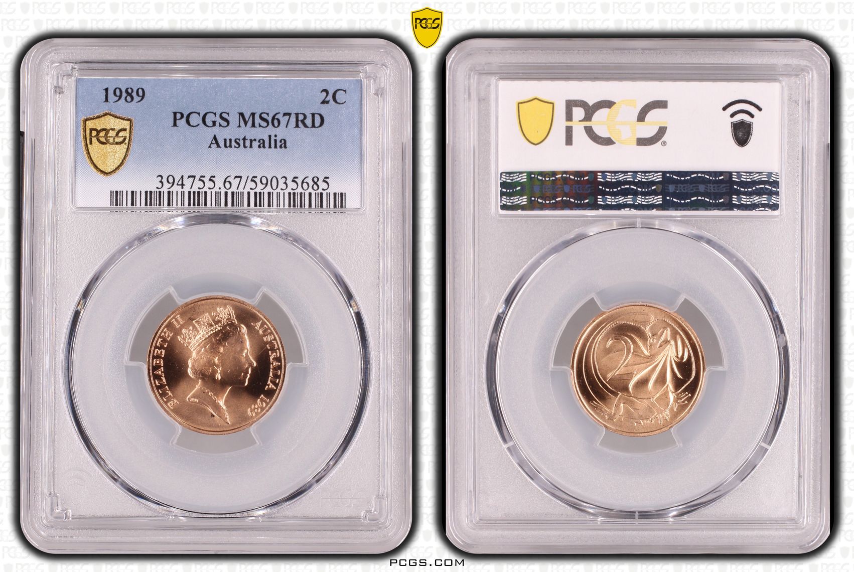 Two Cent, 1989, PCGS MS67RD
