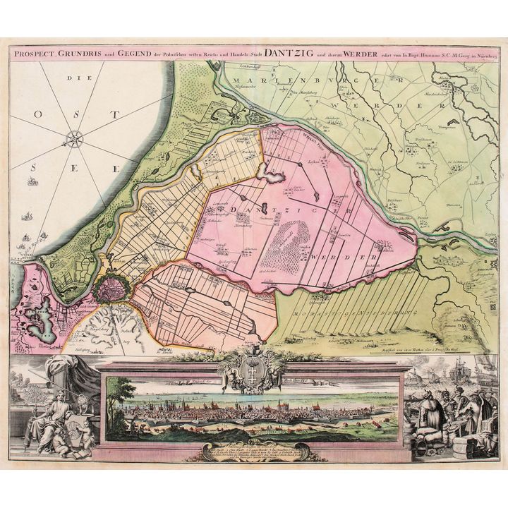 Johann Baptist Homann | Prospect, grundris und gegend der polnischen vesten Reichs…