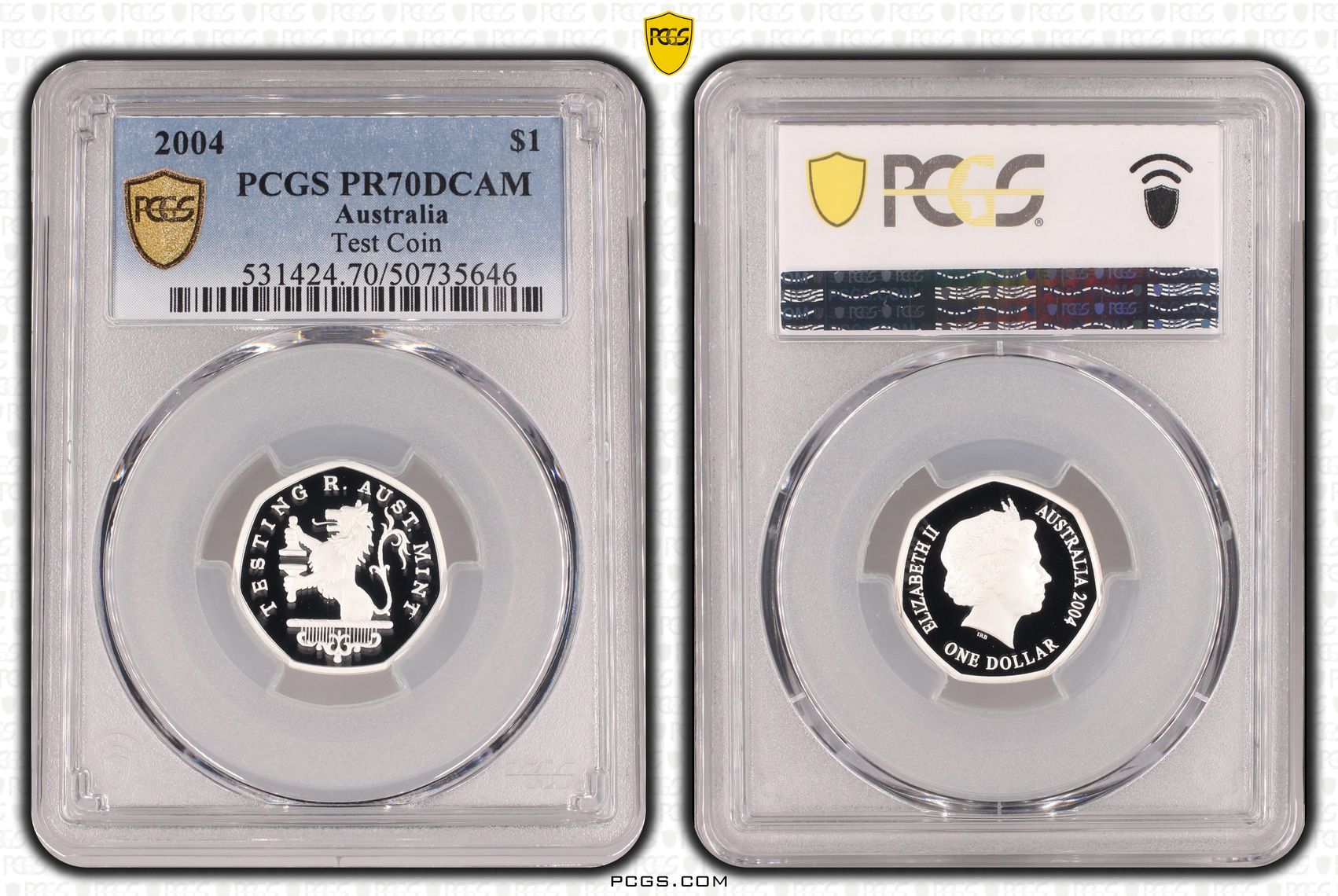 Test Coin, One Dollar, 2004, PCGS PR70DCAM