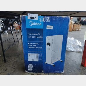 MIDEA 9 FIN OIL HEATER - WHITE - 2000W - HEATER WITH 3D HOT AIR HEATING