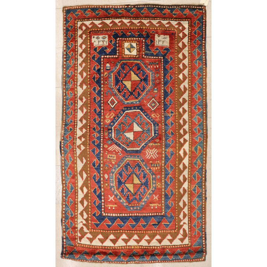Antique Caucasian Borjalou Kazak Prayer Rug