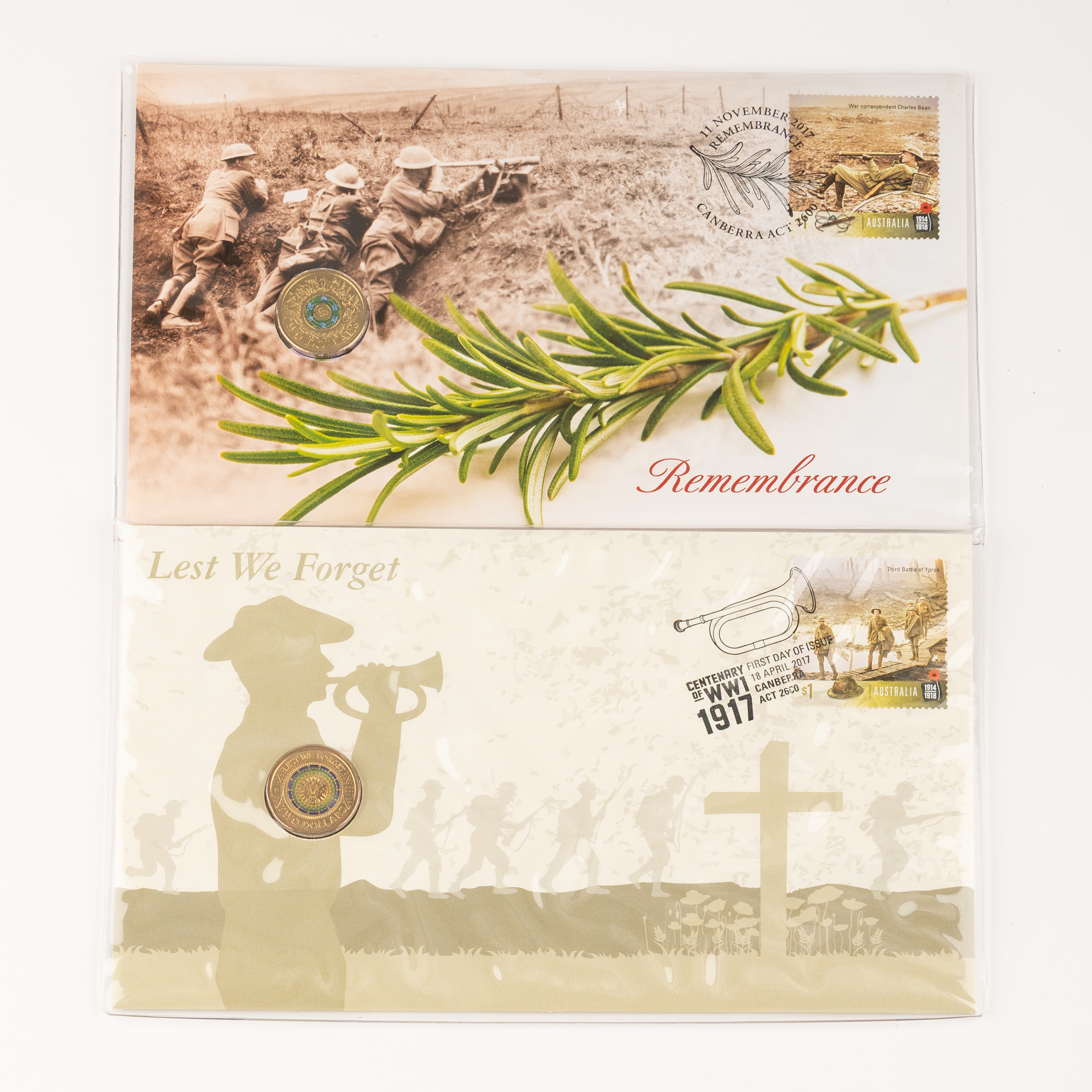 117 · Elizabeth II, Lest We Forget & Remembrance, Two Dollars, 2017,  UNC