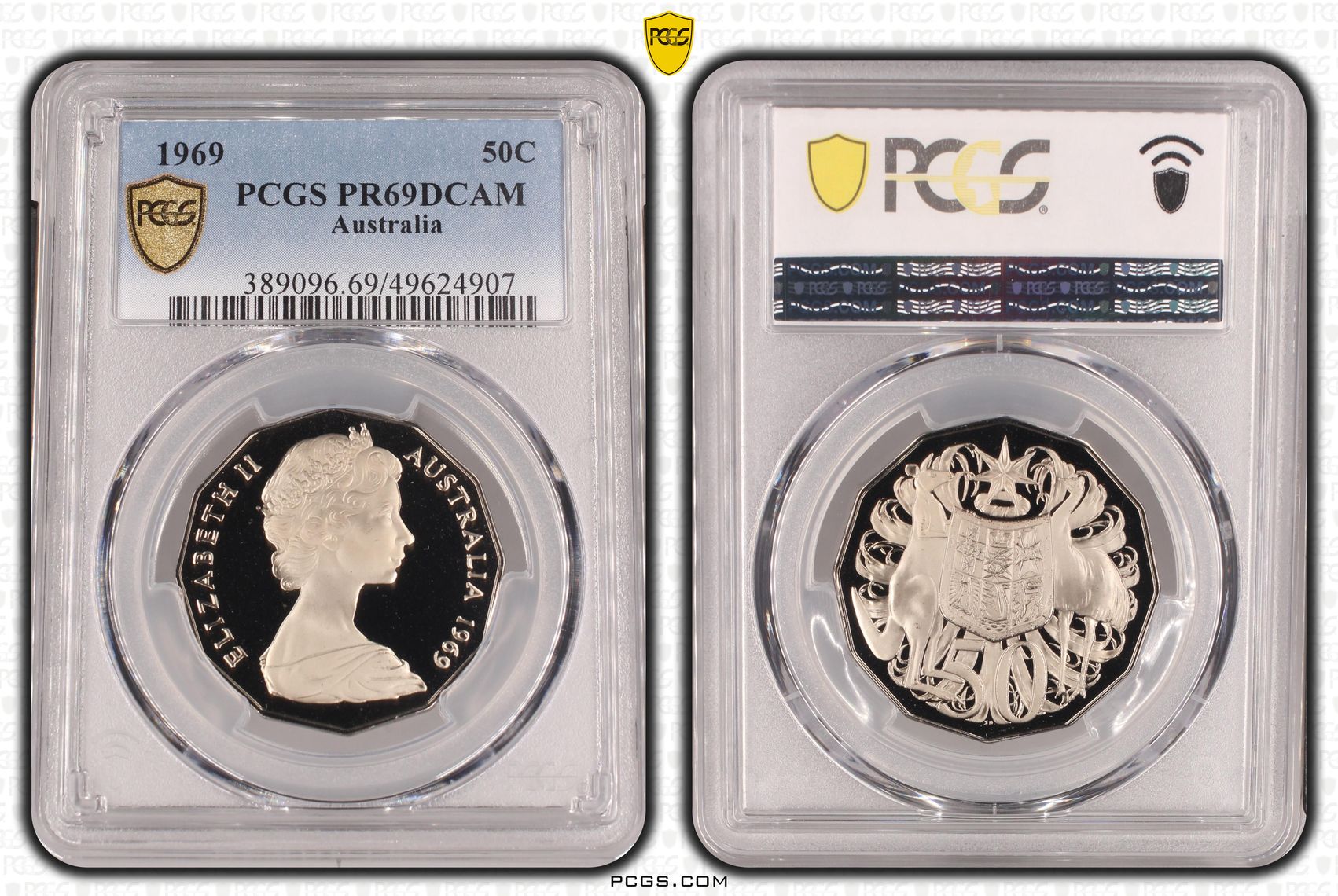 Fifty Cent, 1969, PCGS PR69DCAM