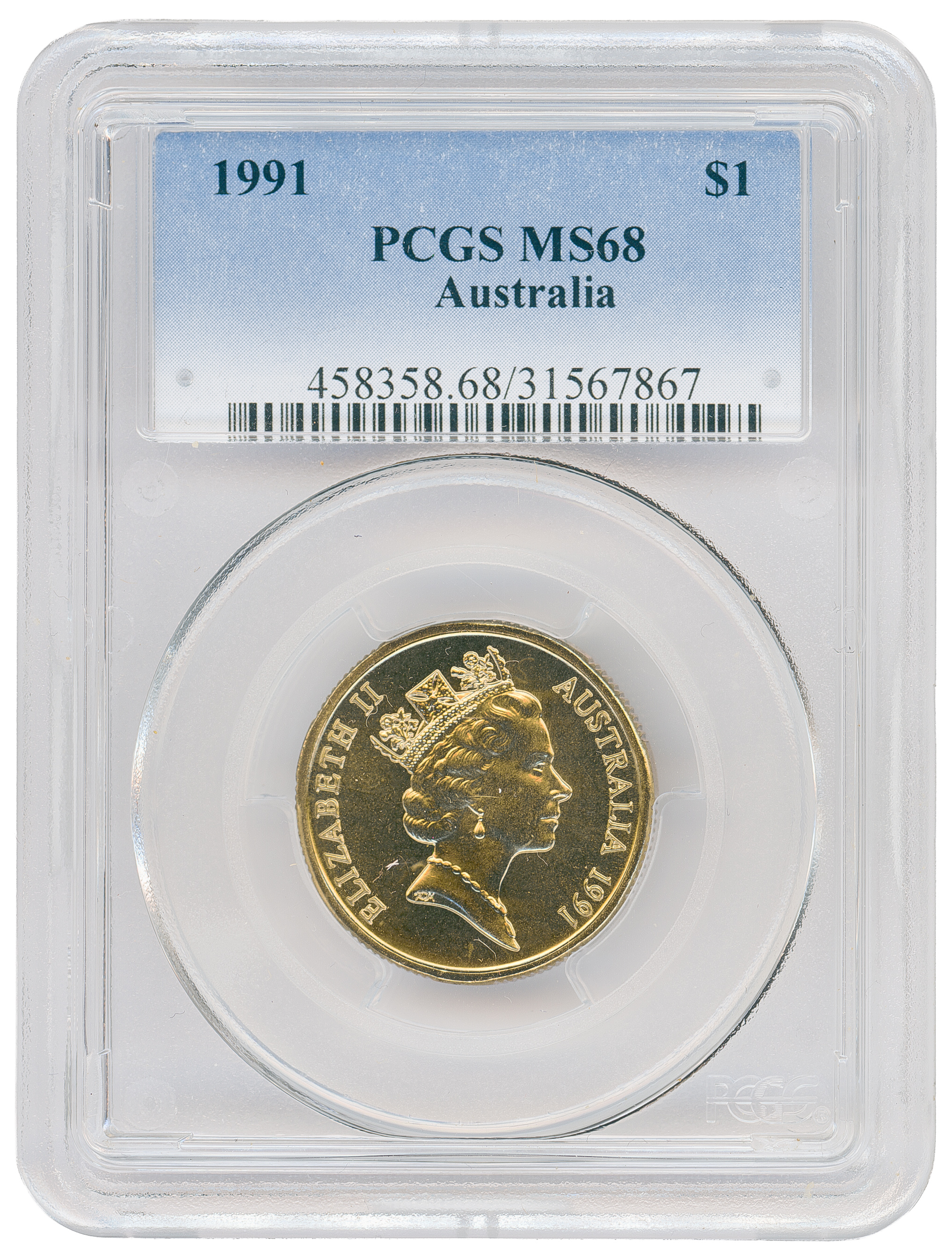 One Dollar, 1991, PCGS MS68