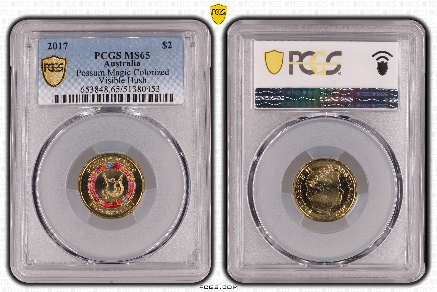Possum Magic - Visible Hush, Two Dollar, 2017, PCGS MS65