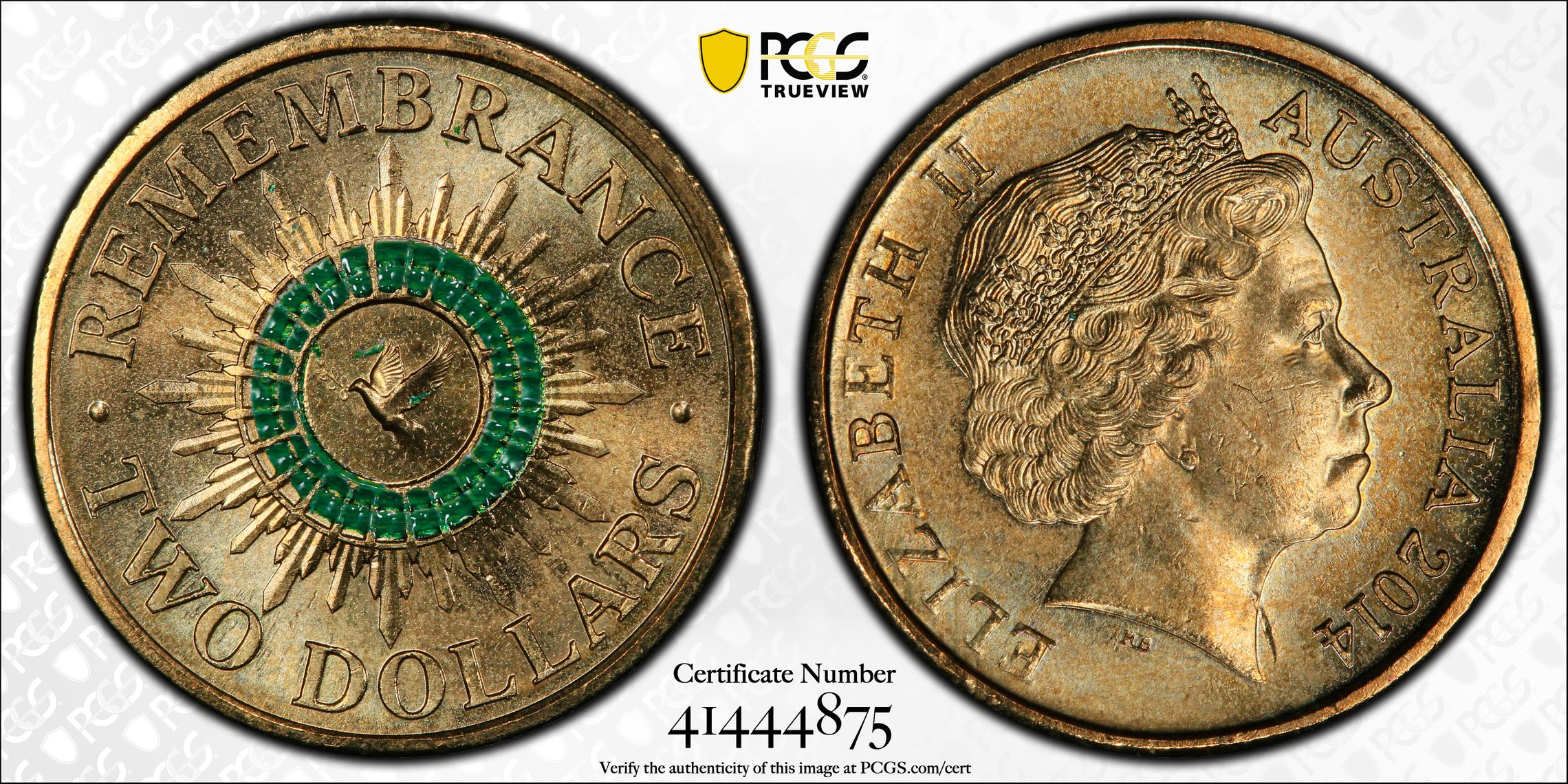 Remembrance - Colorized, Two Dollar, 2014, PCGS MS64