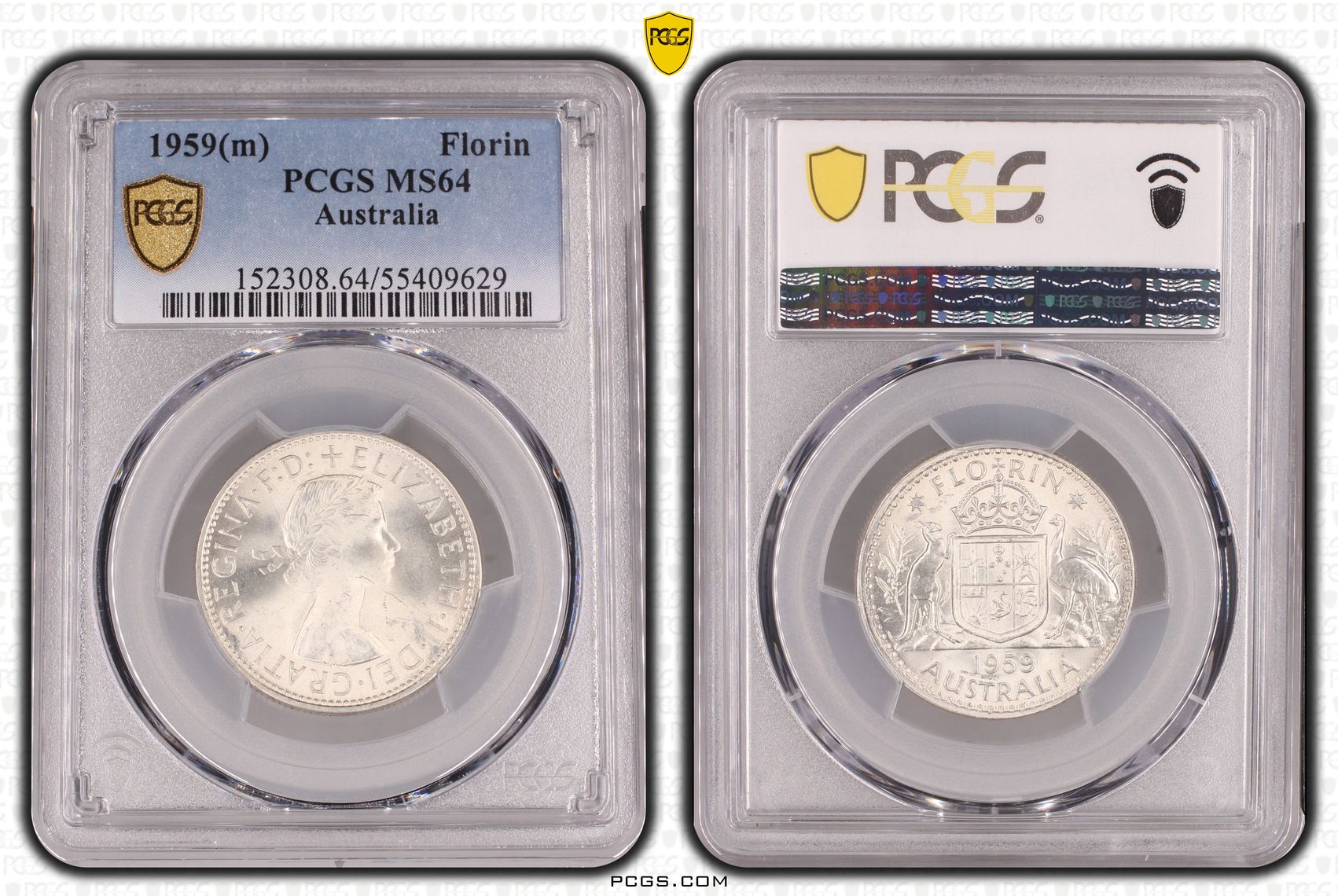 Elizabeth II, Florin, 1959(m), PCGS MS64