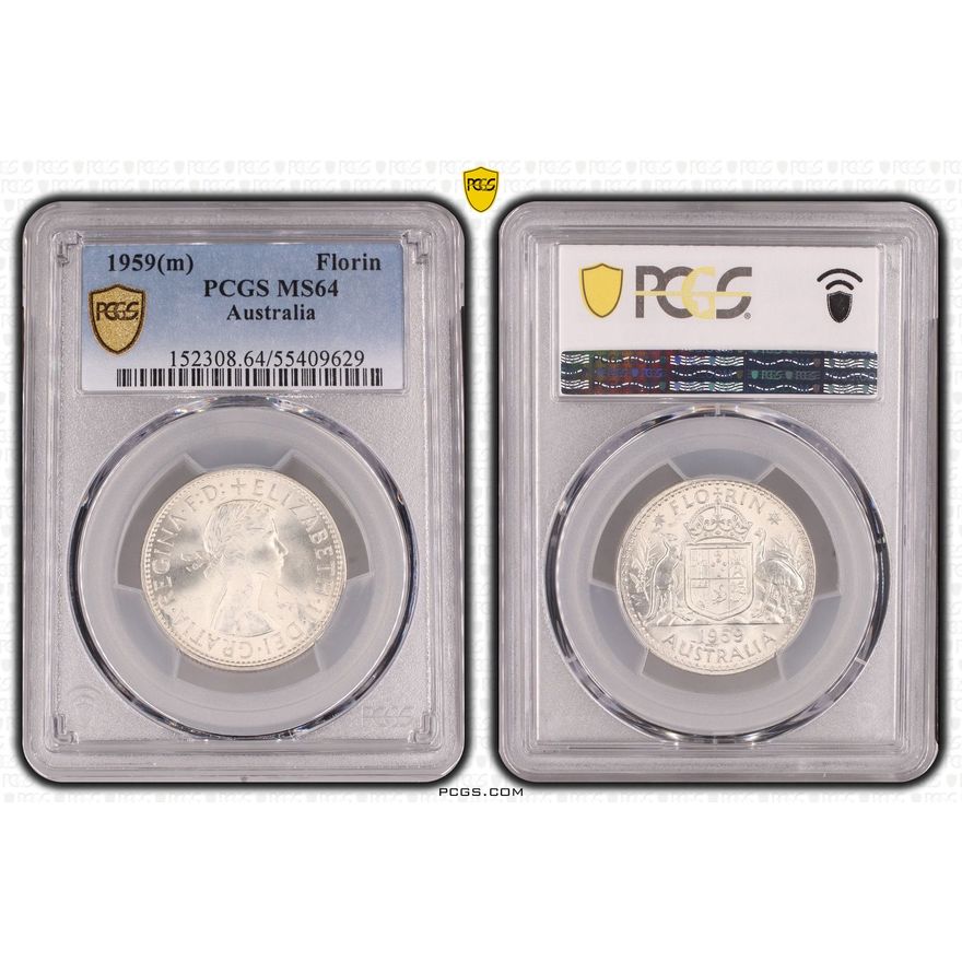 Elizabeth II, Florin, 1959(m), PCGS MS64