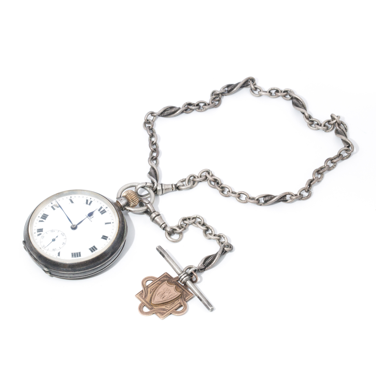 Omega Sterling Silver Open Face Pocket Watch , c. 1910s