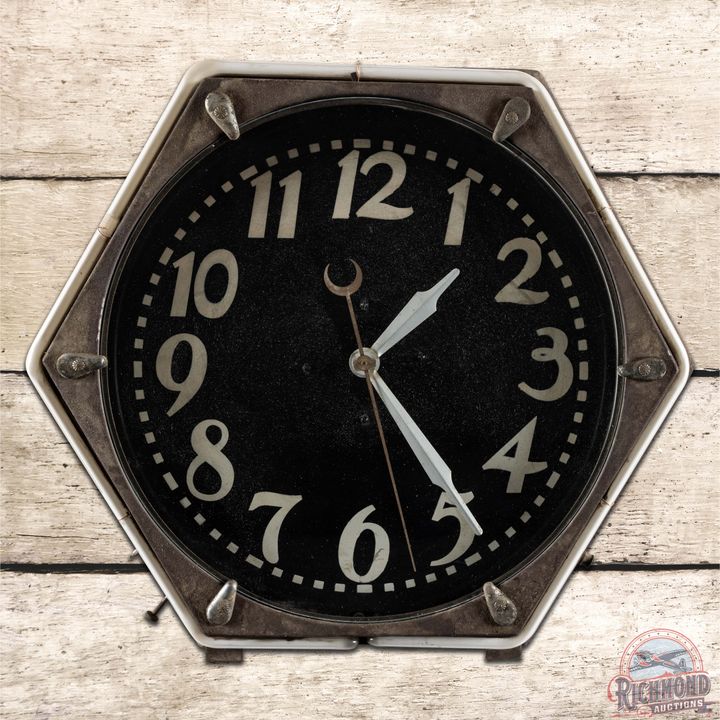 Early Two Color Electric Neon Advertising Clock