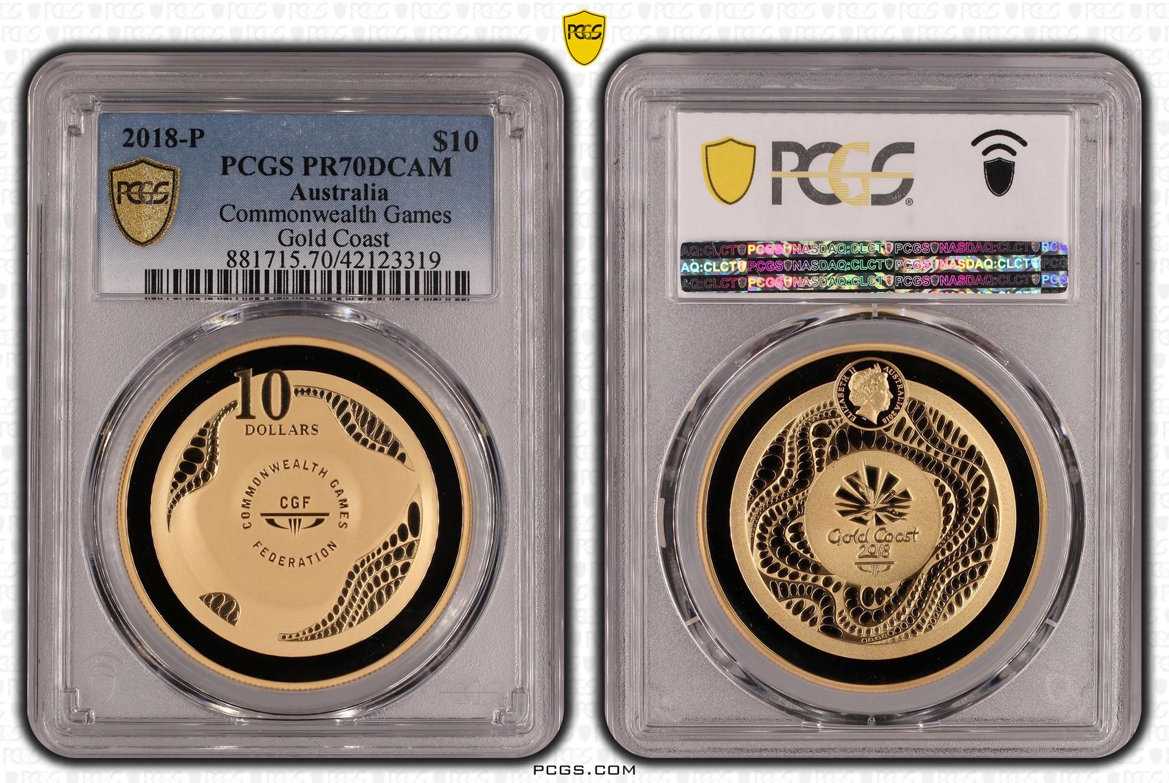 Commonwealth Games, POP 2/0, One Dollar, 2018, PCGS PR70DCAM