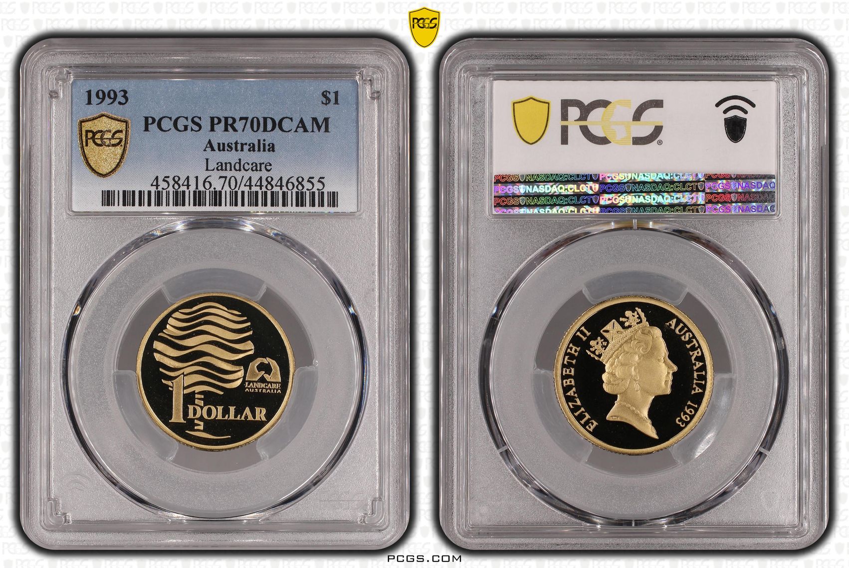 357 · 1993 Australia One Dollar, $1 Landcare PCGS - PR70DCAM POP 7/0 -855