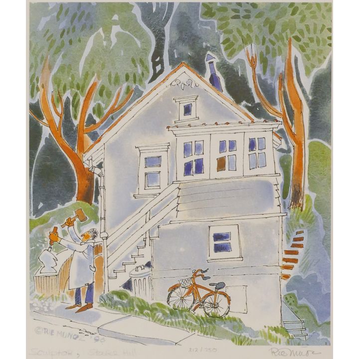 Rie Munoz ''Sculptor, Starr Hill'' 1996 Signed Print 12.75'' x 11.75'' Sheet.