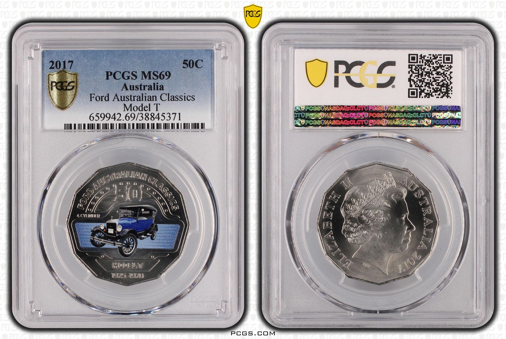 2017 Australia Fifty Cent, 50c Ford Australian Classics - Model T PCGS - MS69 -371