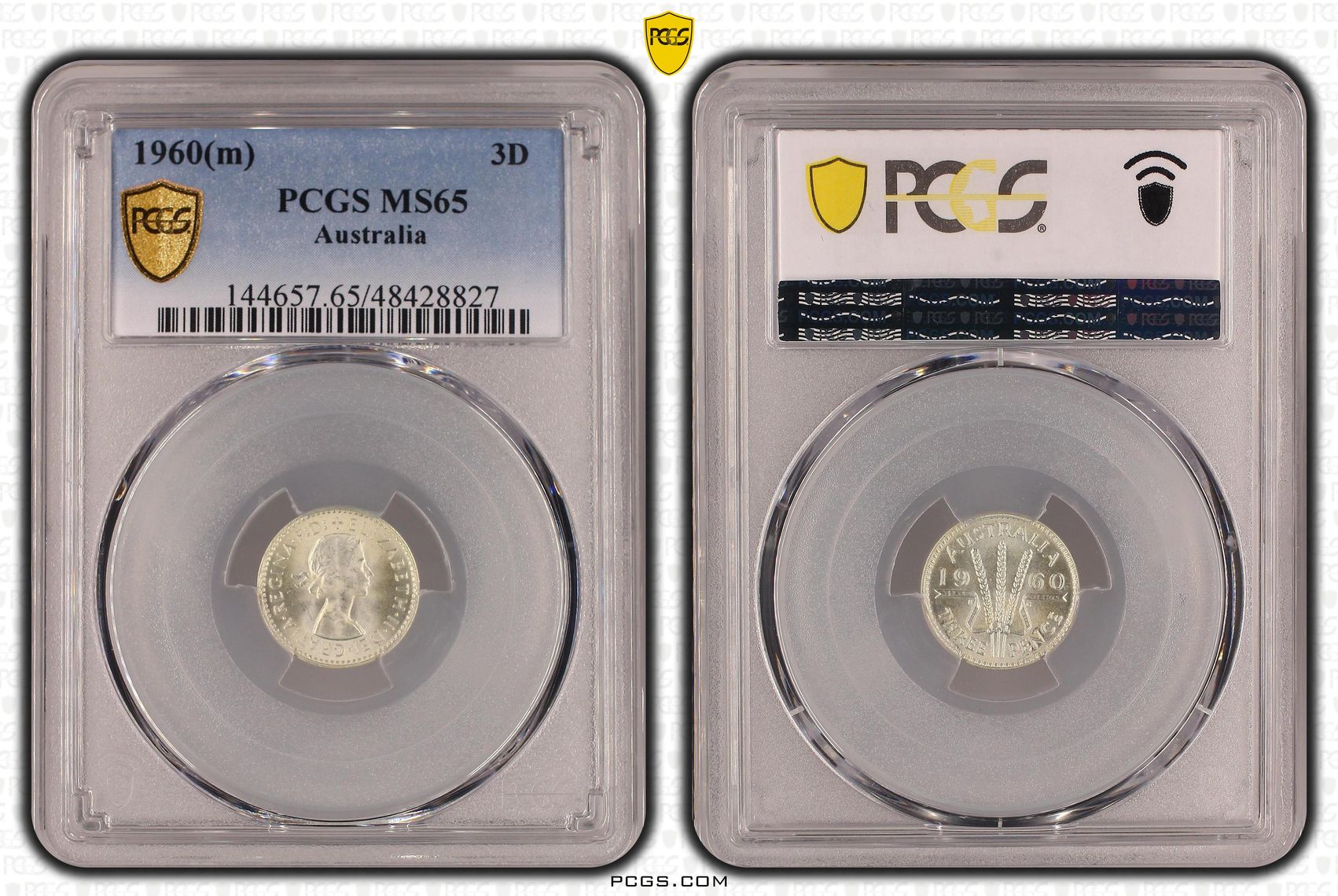 Threepence, 1960(m), PCGS MS 65