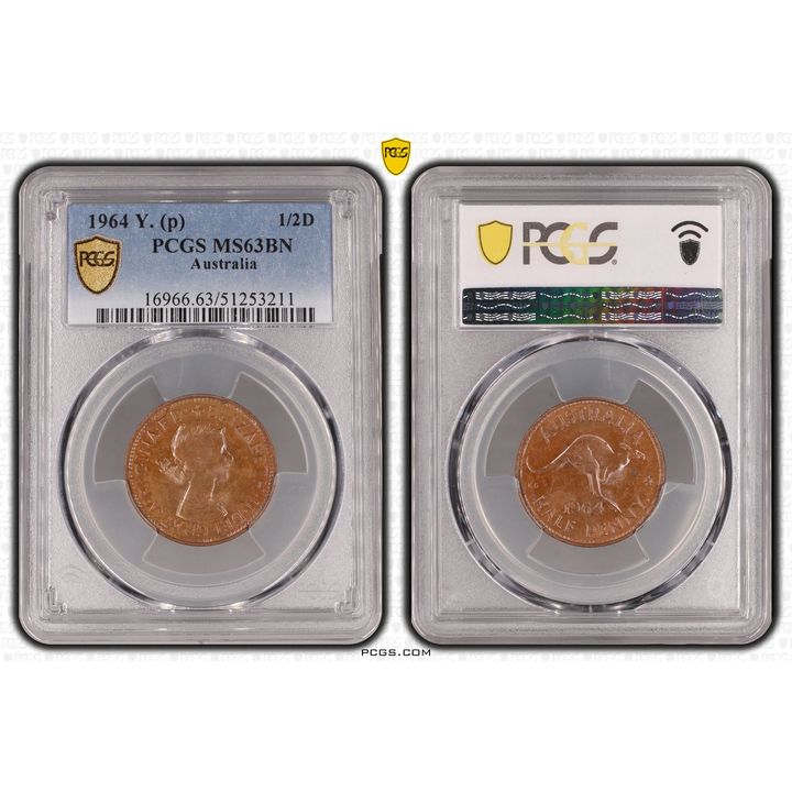 Elizabeth II, Half Penny, 1964, PCGS MS63BN