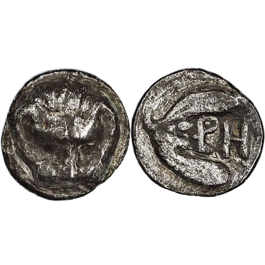 Bruttium, Rhegion, Silver Litra, 420-410 BC,  VF